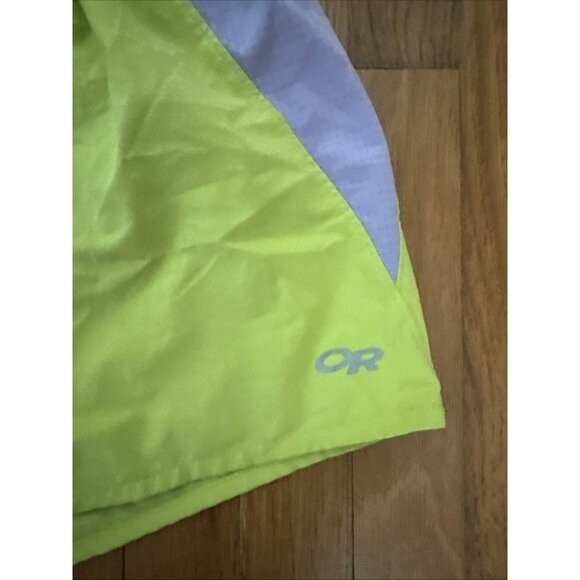 Outdoor Research Bright Yellow Green and Purple Running Shorts Women's Size L - Picture 3 of 5